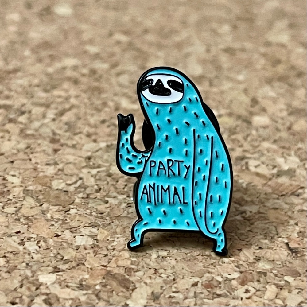 Party Animal Sloth Enamel Pin